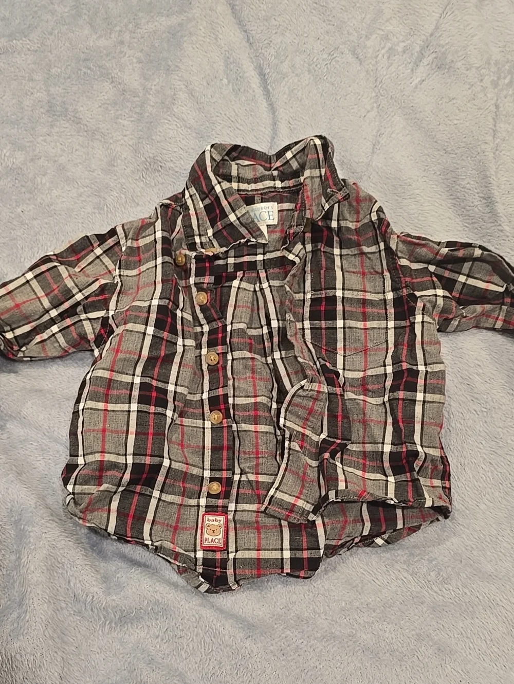 ❤️10/$20 The Children's Place Baby Plaid Button-Front Shirt